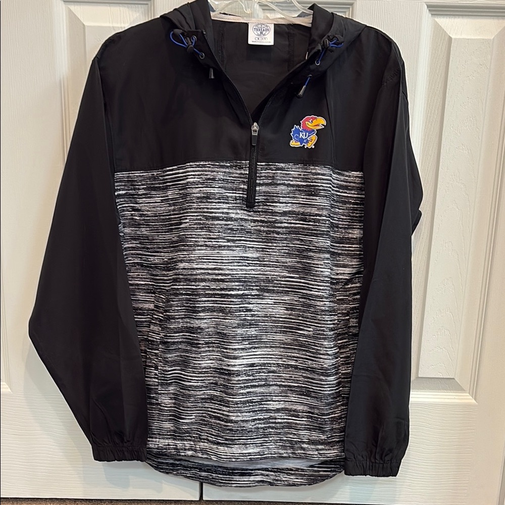 KU University of Kansas Quarter-Zip Pullover with Logo Size M